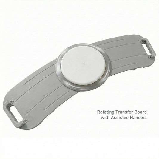 Suboton 360° Rotating Transfer Board with Slide Board for Seniors, Gray