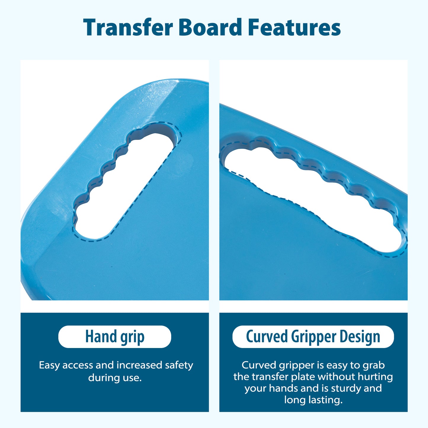 Suboton Curved Transfer Board with Non-Slip Pads for Seniors