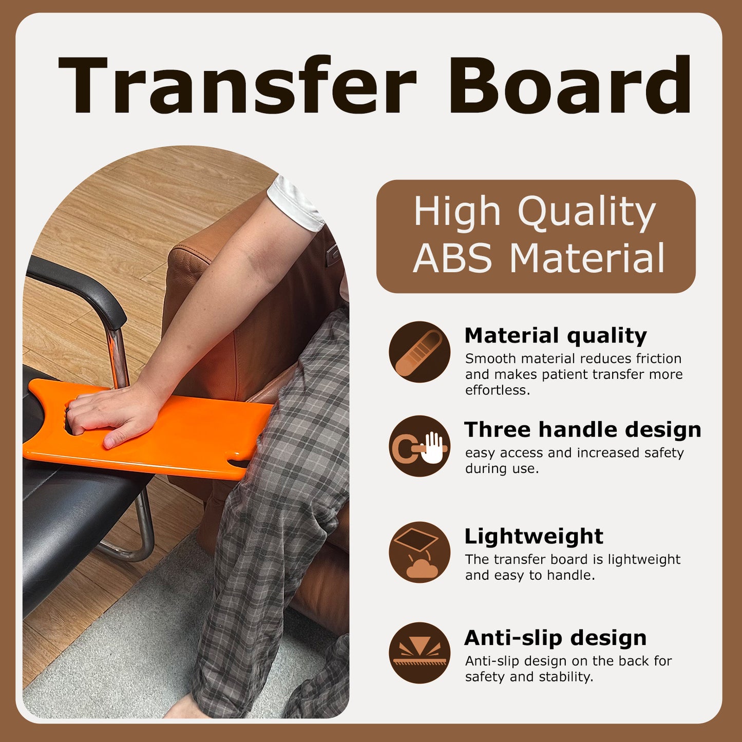 Suboton Slide Transfer Board for Wheelchair, Bed, Chair and Car Transfers