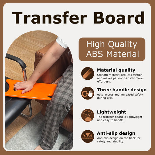 Suboton Slide Transfer Board for Wheelchair, Bed, Chair and Car Transfers