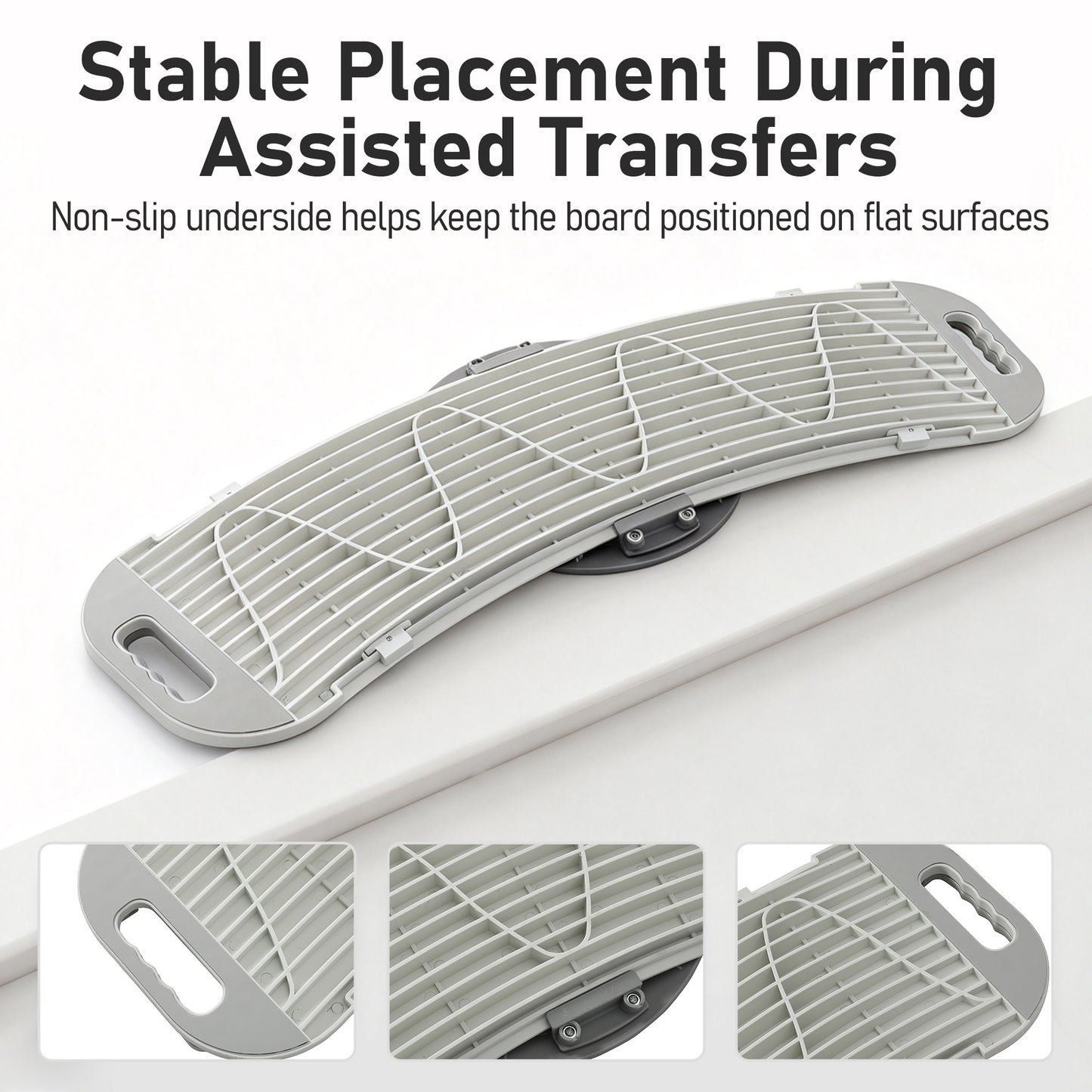 SUBOTON Rotating Transfer Board System with 360° Swivel Seat, 34.6” Patient Transfer Board for Bed, Wheelchair, Car and Chair Transfers, White