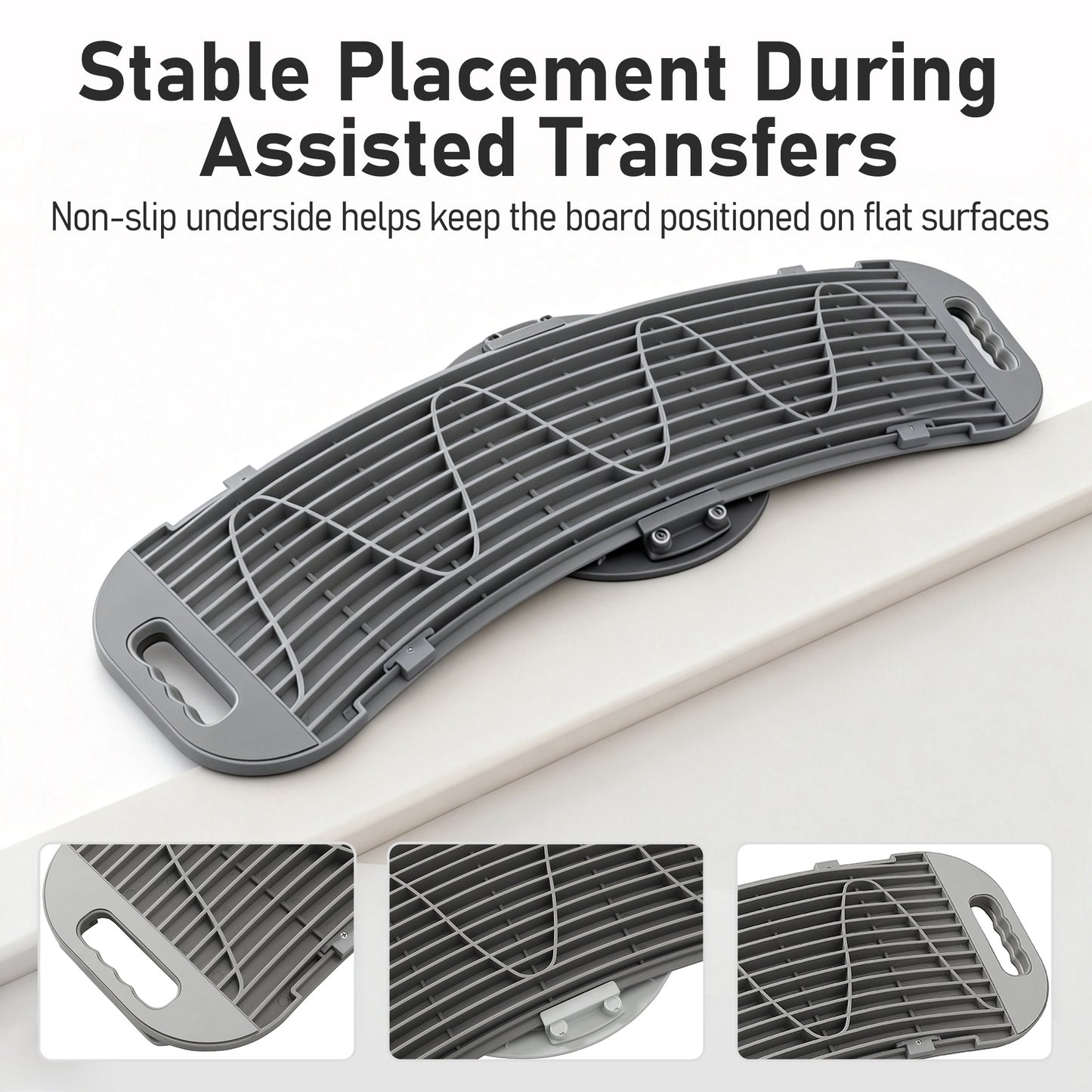 Suboton 360° Rotating Transfer Board with Slide Board for Seniors, Gray