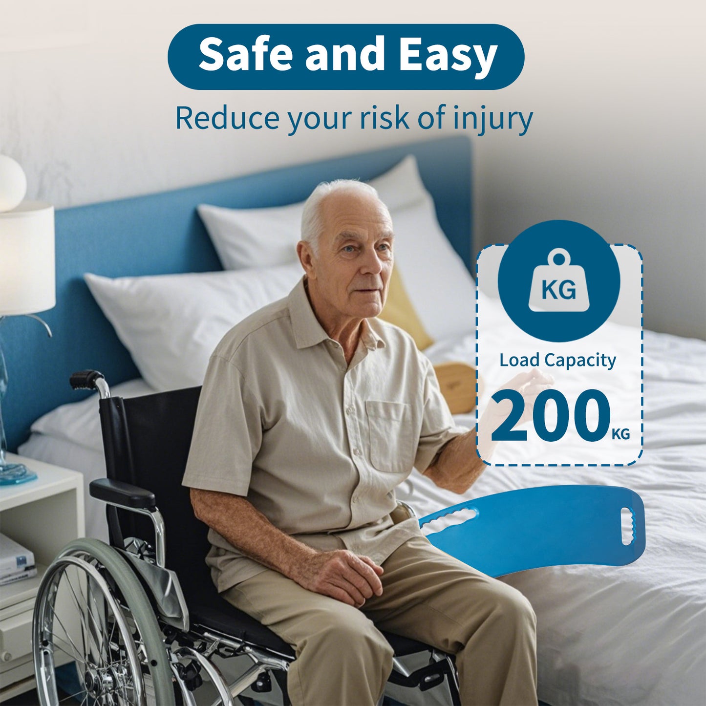 Suboton Curved Transfer Board with Non-Slip Pads for Seniors
