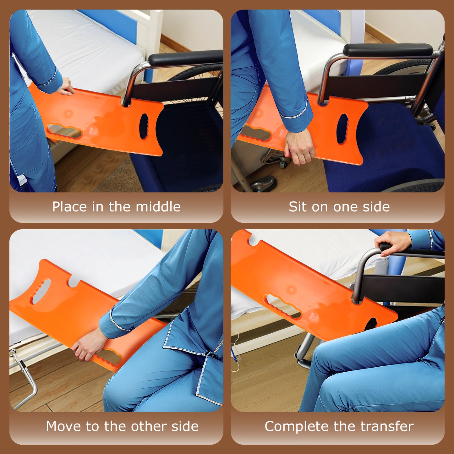 Suboton Slide Transfer Board for Wheelchair, Bed, Chair and Car Transfers